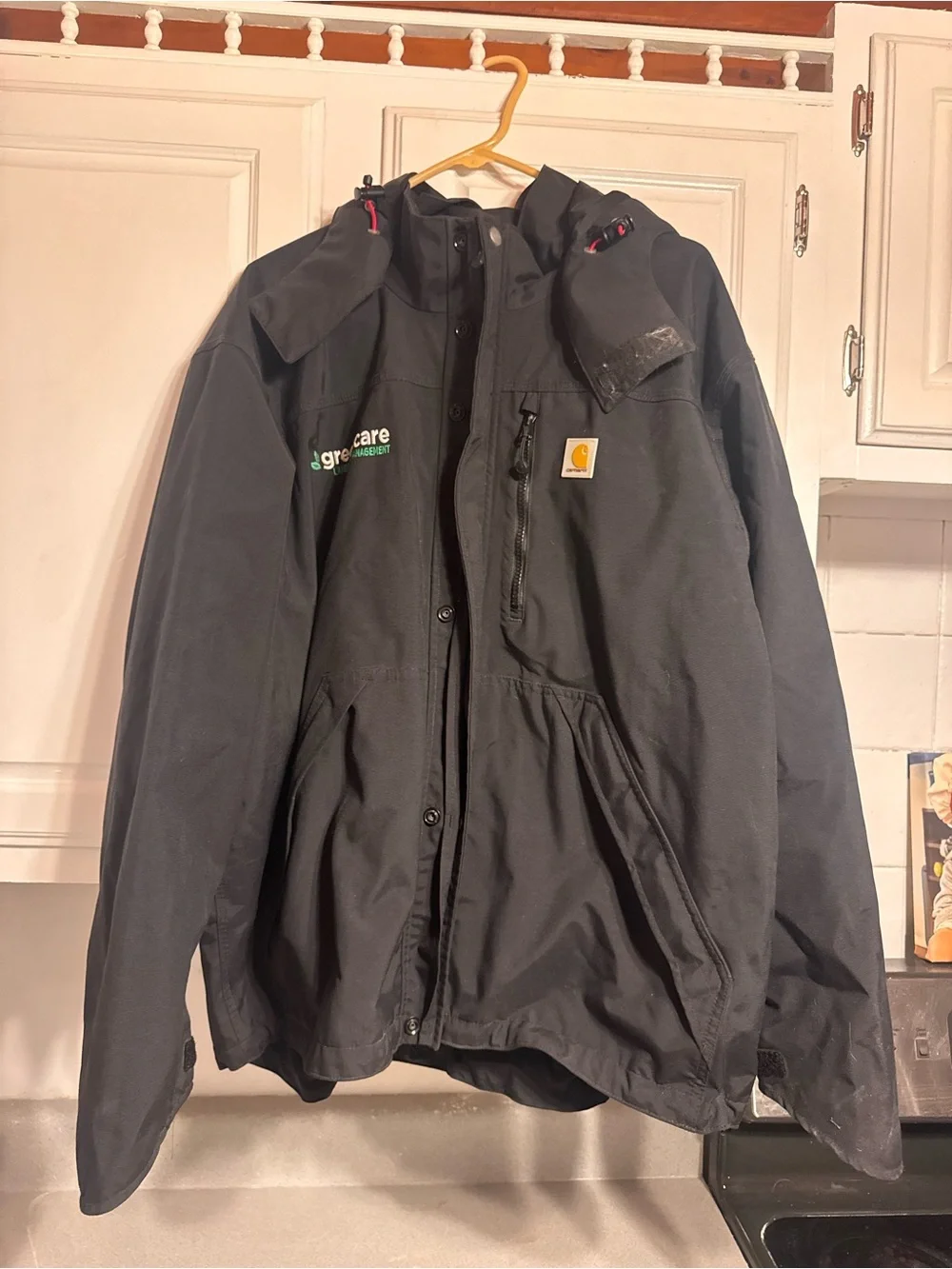 Carhartt Black Men's Hooded Work Raincoat